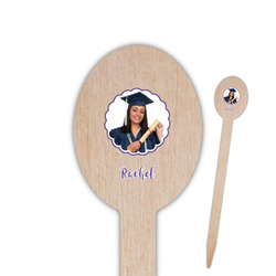 Graduation Oval Wooden Food Picks - Double Sided (Personalized)