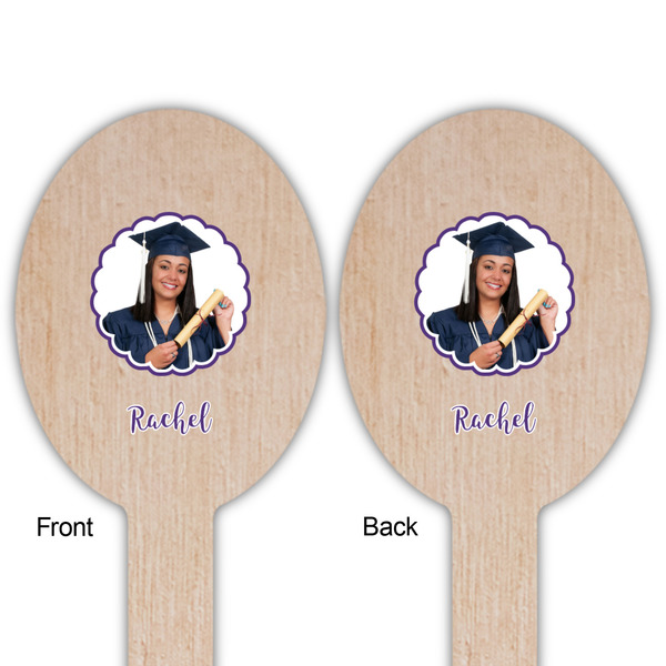 Graduation Wooden Food Pick - Oval - Double Sided - Front & Back