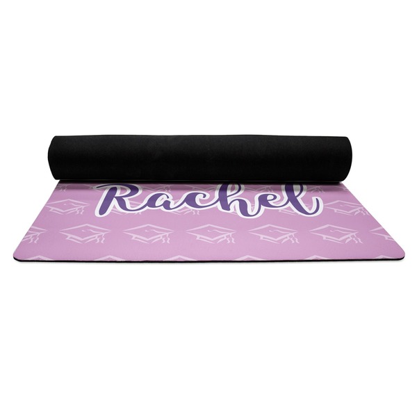 Graduation Yoga Mat Rolled up Black Rubber Backing