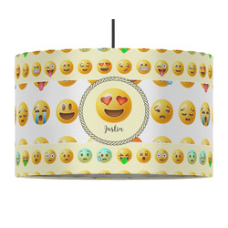 Emojis 12" Drum Pendant Lamp - Fabric (Personalized)