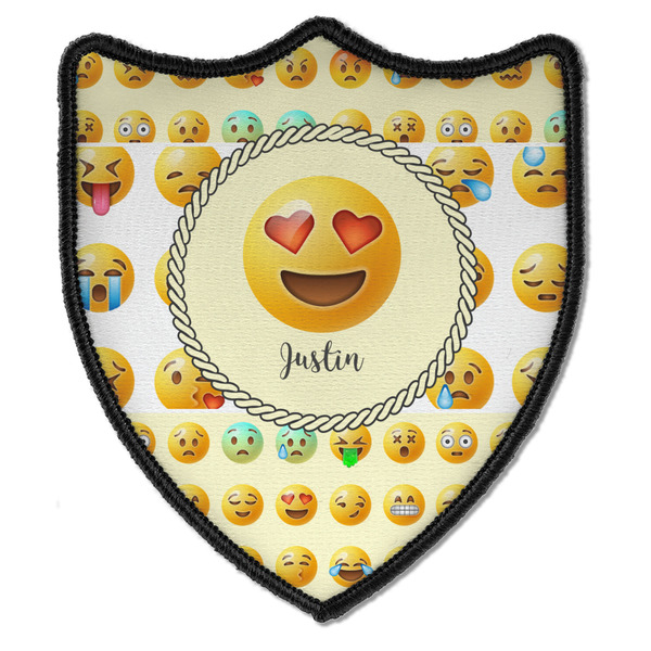 Custom Emojis Iron On Shield Patch B w/ Name or Text