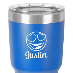 Emojis 30 oz Stainless Steel Tumbler - Royal Blue - Double-Sided (Personalized)