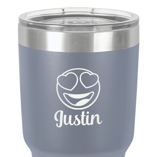 Emojis 30 oz Stainless Steel Ringneck Tumbler - Grey - Close Up