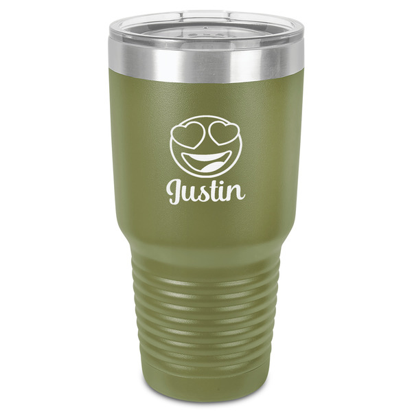 Custom Emojis 30 oz Stainless Steel Tumbler - Olive - Single-Sided (Personalized)