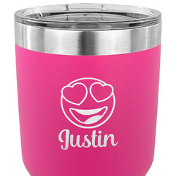 Emojis 30 oz Stainless Steel Tumbler - Pink - Double Sided (Personalized)