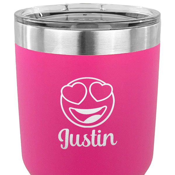 Emojis 30 oz Stainless Steel Ringneck Tumbler - Pink - CLOSE UP