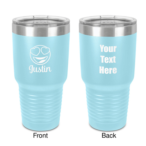 Custom Emojis 30 oz Stainless Steel Tumbler - Teal - Double-Sided (Personalized)