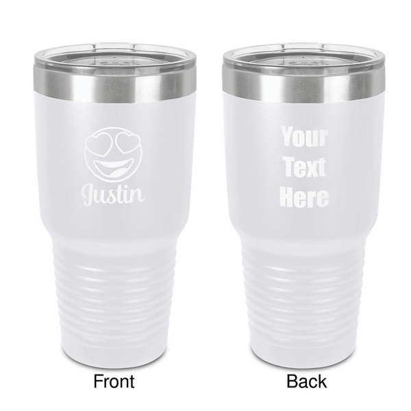 Custom Emojis 30 oz Stainless Steel Tumbler - White - Double-Sided (Personalized)