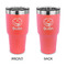 Emojis 30 oz Stainless Steel Ringneck Tumblers - Coral - Double Sided - APPROVAL