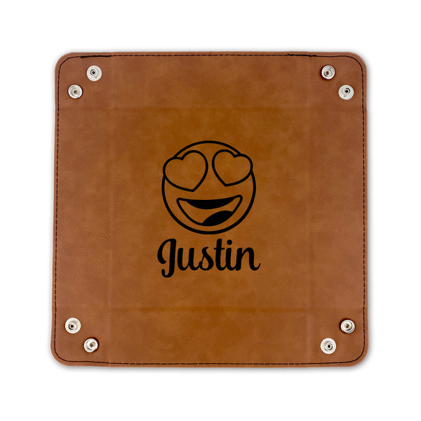 Emojis 6" x 6" Leatherette Snap Up Tray - FLAT FRONT