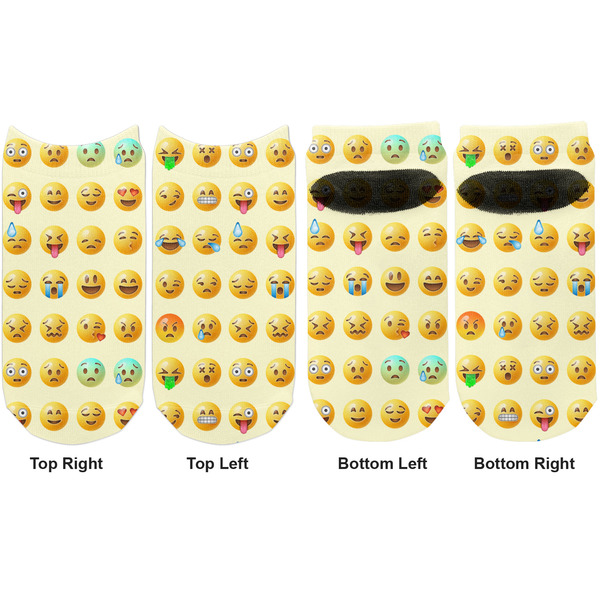 Emojis Adult Ankle Socks - Double Pair - Front and Back - Apvl