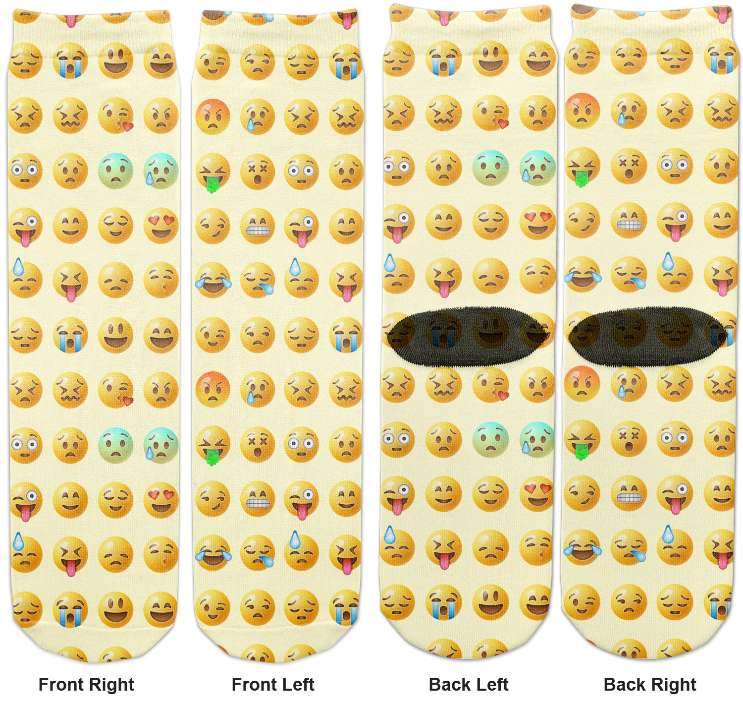 Custom Emojis Adult Crew Socks (Personalized) YouCustomizeIt