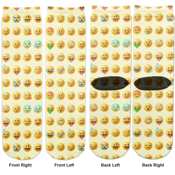 Emojis Adult Crew Socks - Double Pair - Front and Back - Apvl