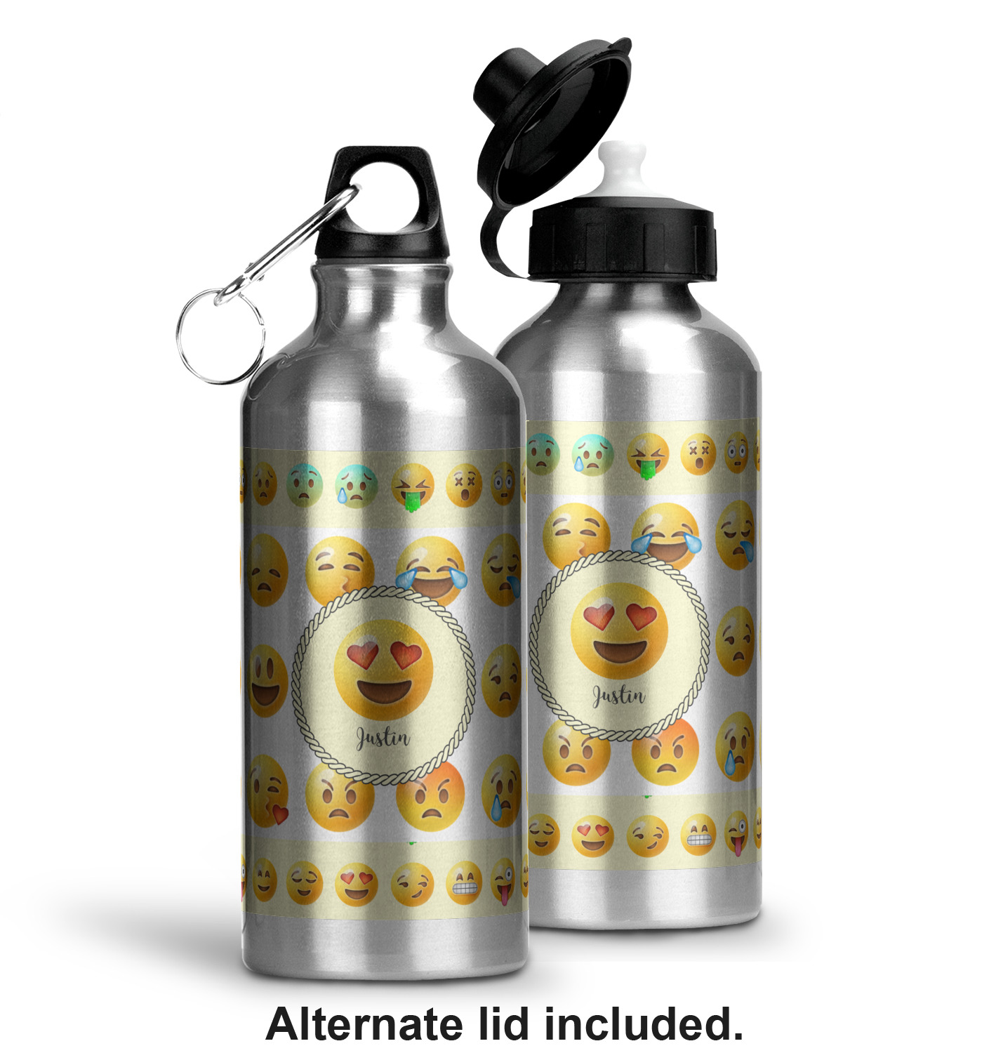 Emojis Water Bottle Aluminum 20 oz (Personalized) YouCustomizeIt