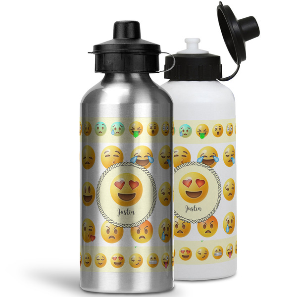 Emojis Aluminum Water Bottles - MAIN (white &silver)