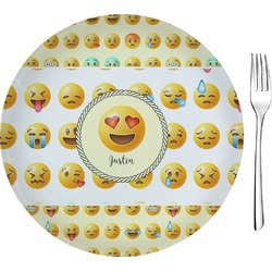 Emojis Glass Appetizer / Dessert Plate 8" (Personalized)