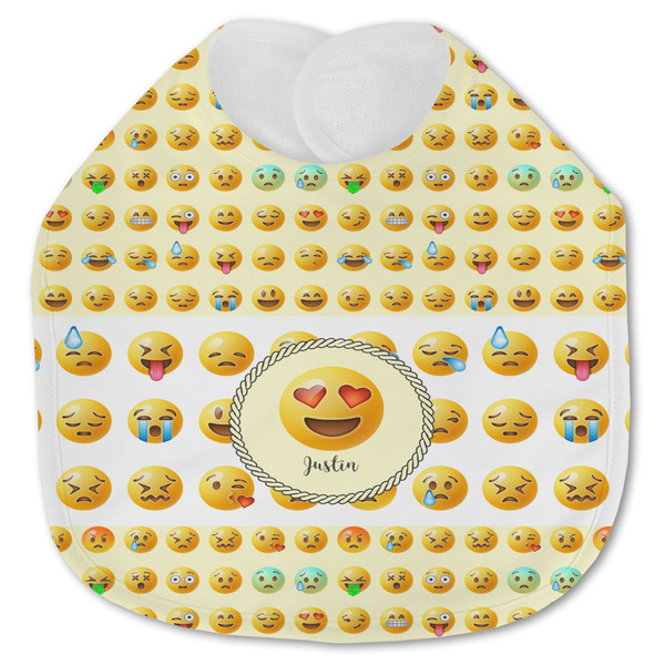 Custom Emojis Jersey Knit Baby Bib w/ Name or Text
