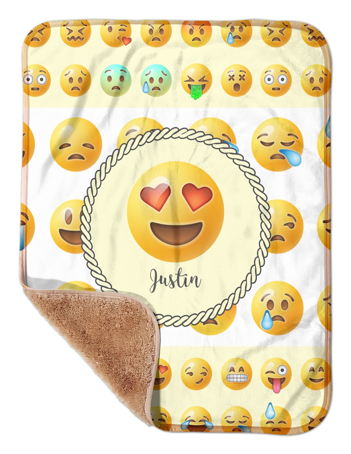 Custom Emojis Sherpa Baby Blanket 30" x 40" w/ Name or Text