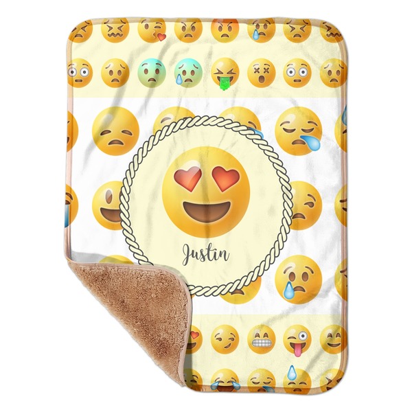 Custom Emojis Sherpa Baby Blanket - 30" x 40" w/ Name or Text