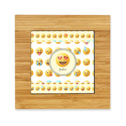 Emojis Bamboo Trivet with Ceramic Tile Insert (Personalized)