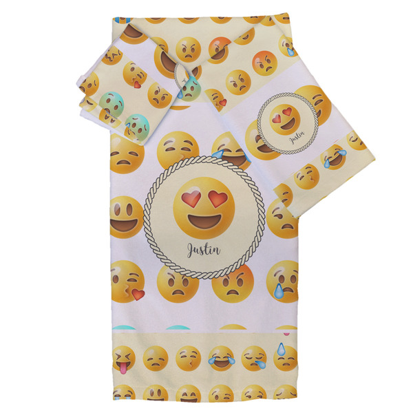 Custom Emojis Bath Towel Set - 3 Pcs (Personalized)