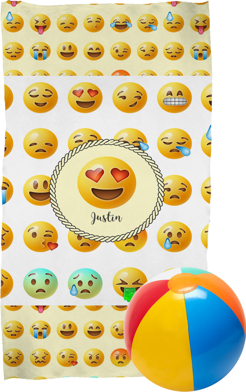 Emojis Beach Towel (Personalized) YouCustomizeIt