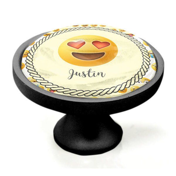 Emojis Black Custom Cabinet Knob (Side)