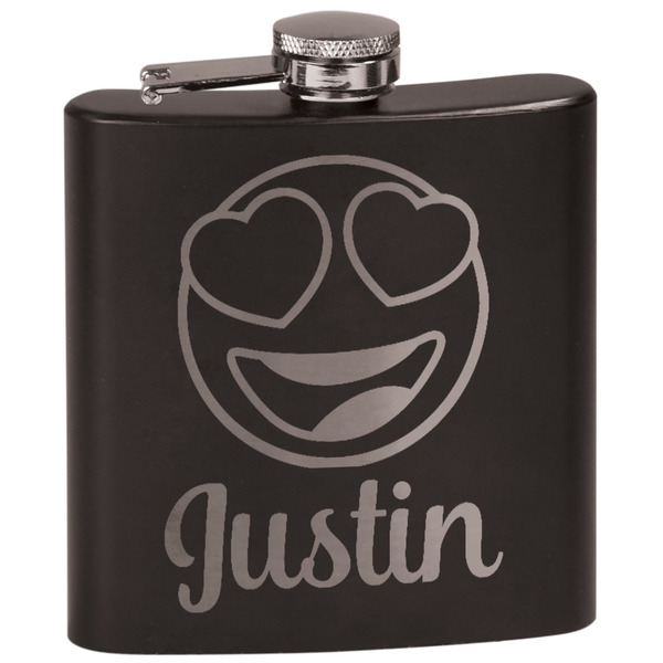 Custom Emojis Black Flask Set (Personalized)