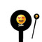 Emojis Black Plastic 4" Food Pick - Round - Closeup
