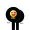 Emojis Black Plastic 4" Food Pick - Round - Single Sided - Front & Back