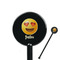 Emojis Black Plastic 5.5" Stir Stick - Round - Closeup