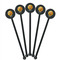 Emojis Black Plastic 5.5" Stir Stick - Round - Fan View