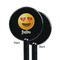 Emojis Black Plastic 5.5" Stir Stick - Single Sided - Round - Front & Back