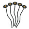 Emojis Black Plastic 7" Stir Stick - Oval - Fan