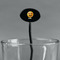 Emojis Black Plastic 7" Stir Stick - Oval - Main