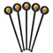 Emojis Black Plastic 7" Stir Stick - Round - Fan View