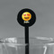 Emojis Black Plastic 7" Stir Stick - Round - Main