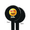 Emojis Black Plastic 7" Stir Stick - Single Sided - Round - Front & Back