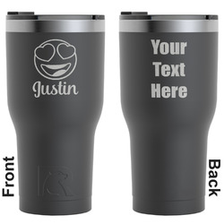 Emojis RTIC Tumbler - Black - Engraved Front & Back (Personalized)