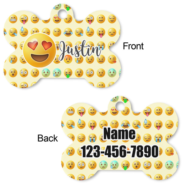 Emojis Bone Shaped Dog ID Tag - Large - Approval