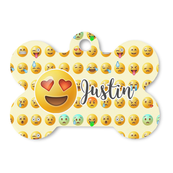 Custom Emojis Bone Shaped Dog ID Tag (Personalized)