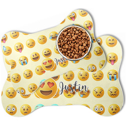 Emojis Bone Shaped Dog Food Mat (Personalized)