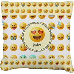 Emojis Faux-Linen Throw Pillow 16" (Personalized)