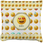 Emojis Faux-Linen Throw Pillow 18" (Personalized)