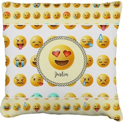 Emojis Faux-Linen Throw Pillow 18" (Personalized)