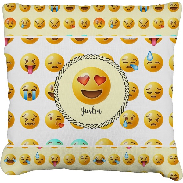 Custom Emojis Faux-Linen Throw Pillow 18" (Personalized)