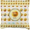 Emojis Faux-Linen Throw Pillow 18" (Personalized)