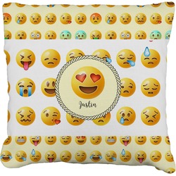 Emojis Faux-Linen Throw Pillow 20" (Personalized)