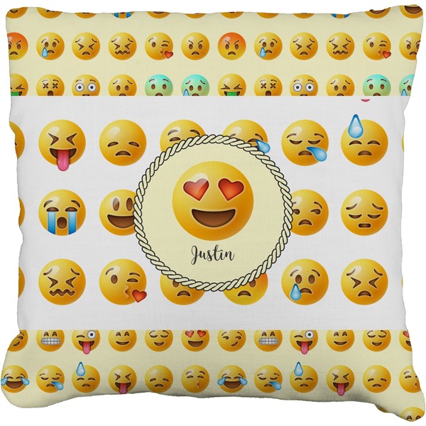 Custom Emojis Faux-Linen Throw Pillow 20" (Personalized)