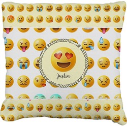 Emojis Faux-Linen Throw Pillow 26" (Personalized)